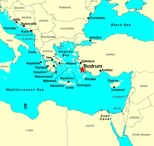 map of turkey and greece. Bodrum, Turkey Map