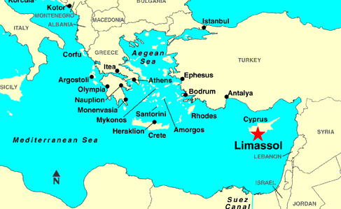 Limassol, Cyprus Map